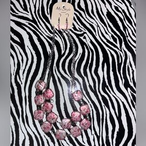 New MyStyle Beaded Statement Necklace and Earrings Set